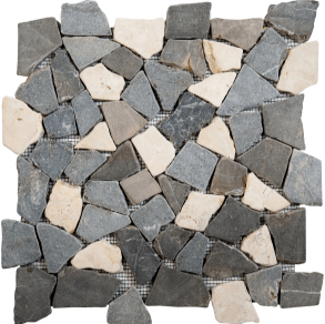 WhiteGreyBlack Opus Mosaic Interlocking - stone tile